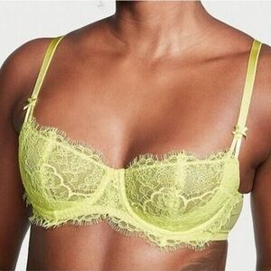 Victoria's Secret | Dream Angels Wicked Unlined Lace Balconette Bra 34D Yellow